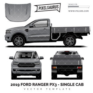 2019 Ford Ranger PX3 Single Cab Tray Back 'Vector' Template 2019 Ford Ranger PX3 Single Cab Tray Back 'Vector' Template