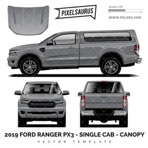 2019 Ford Ranger PX3 Single Cab Canopy 'Vector' Template