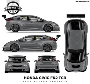 2015-2018 Honda Civic FK2 Type R TCR 'Premium' Full Vector Template 2015-2018 Honda Civic FK2 Type R TCR 'Premium' Full Vector Template
