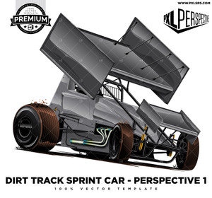 Dirt Track Sprint Car 'Premium Perspective' 100% Vector Template Dirt Track Sprint Car 'Premium Perspective' 100% Vector Template