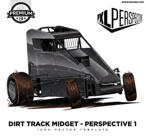 Dirt Track Midget Front 3/4 'Premium Perspective' 100% Vector Template Dirt Track Midget Front 3/4 'Premium Perspective' 100% Vector Template