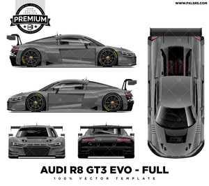 Audi R8 GT3 EVO Full 'Premium' Vector Template Audi R8 GT3 EVO Full 'Premium' Vector Template