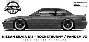 Nissan Silvia S13 Rocketbunny V3 'Premium' Vector Template Nissan Silvia S13 Rocketbunny V3 'Premium' Vector Template