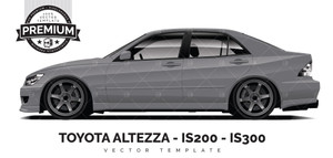 1998-2005 Toyota Altezza (IS200-IS300) 'Premium' Vector Template 1998-2005 Toyota Altezza (IS200-IS300) 'Premium' Vector Template