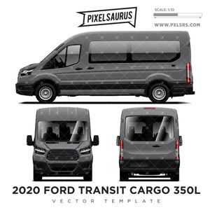 2020-2026 Ford Transit Cargo 350L (Barn Door) Vector Template