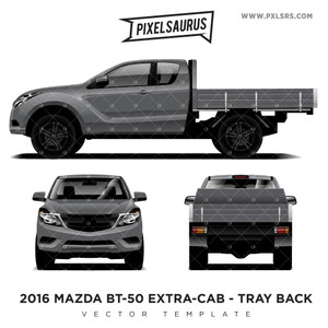 2018 Mazda BT-50 Extra Cab - Tray Back - Vector Template 2018 Mazda BT-50 Extra Cab - Tray Back - Vector Template