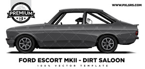 Ford MKII Escort Speedway Dirt Saloon 'Premium' Vector Template Ford MKII Escort Speedway Dirt Saloon 'Premium' Vector Template