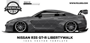 Nissan R35 GT-R Libertywalk 'Premium' Vector Template Nissan R35 GT-R Libertywalk 'Premium' Vector Template