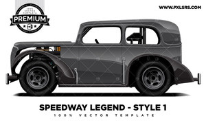 Speedway Legend Race Car - Style 1 'Premium' Vector Template Speedway Legend Race Car - Style 1 'Premium' Vector Template