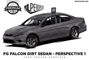 Ford FG Falcon Dirt Sedan Front 3/4 'Premium Perspective' 100% Vector Template Ford FG Falcon Dirt Sedan Front 3/4 'Premium Perspective' 100% Vector Template