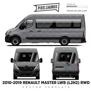 2010-2019 RENAULT MASTER LWB RWD - L3H2 Vector Template 2010-2019 RENAULT MASTER LWB RWD - L3H2 Vector Template
