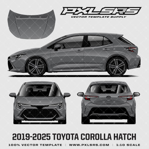 2018-2025 Toyota Corolla Hatch Vector Template 2018-2025 Toyota Corolla Hatch Vector Template