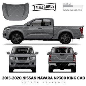 2015-2020 Nissan Navara NP300/D23 (Frontier) King Cab Vector Template 2015-2020 Nissan Navara NP300/D23 (Frontier) King Cab Vector Template