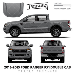 2013-2015 Ford Ranger PX1 Double Cab vector Template 2013-2015 Ford Ranger PX1 Double Cab vector Template