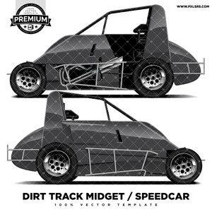 Dirt Track Midget / Speedcar 'Premium' Vector Template Dirt Track Midget / Speedcar 'Premium' Vector Template