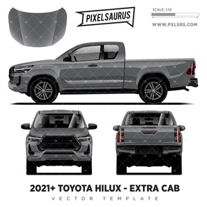 2021 Toyota Hilux Extra Cab '100% Vector' Template 2021 Toyota Hilux Extra Cab '100% Vector' Template