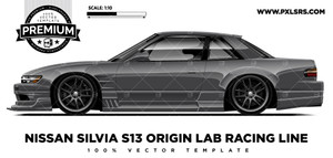 NISSAN SILVIA S13 ORIGIN LABO RACING LINE 'Premium' Vector Template NISSAN SILVIA S13 ORIGIN LABO RACING LINE 'Premium' Vector Template