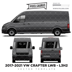 2017-2021 Volkswagen Crafter 35 SY/SZ LWB (L3H2) Vector Template