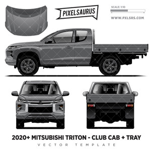 2020+ Mitsubishi Triton - Club Cab + Tray 'Vector' Template