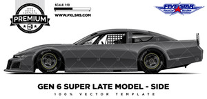 Asphalt Gen 6 Super Late model - Side 'Premium' Vector Template Asphalt Gen 6 Super Late model - Side 'Premium' Vector Template