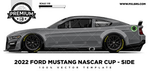 2022 Ford Mustang (Gen 7) Nascar - Side 'Premium' Vector Template 2022 Ford Mustang (Gen 7) Nascar - Side 'Premium' Vector Template