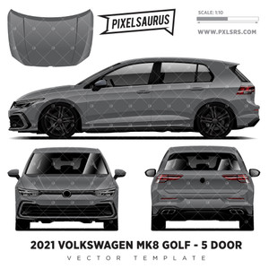 2021+ Volkswagen Golf MK8 - 5 Door 'vector' Template 2021+ Volkswagen Golf MK8 - 5 Door 'vector' Template