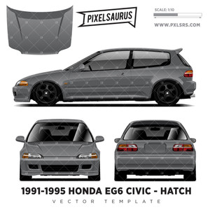 1991-1995 Honda Civic Hatchback (EG6) Vector Template 1991-1995 Honda Civic Hatchback (EG6) Vector Template