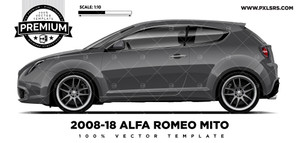 2008-2018 Alfa Romeo Mito  (Type 955) 'Premium' vector template 2008-2018 Alfa Romeo Mito  (Type 955) 'Premium' vector template