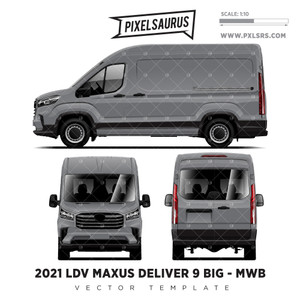 2021 LDV Maxus Deliver 9 - BIG (MWB) Vector Template 2021 LDV Maxus Deliver 9 - BIG (MWB) Vector Template