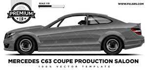 Mercedes Benz C63 Coupe - Dirt Saloon 'Premium' Vector Template Mercedes Benz C63 Coupe - Dirt Saloon 'Premium' Vector Template