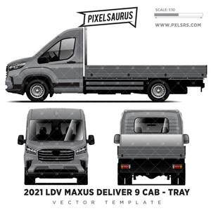 2021 LDV Maxus Deliver 9 - Cab + Tray Vector Template 2021 LDV Maxus Deliver 9 - Cab + Tray Vector Template
