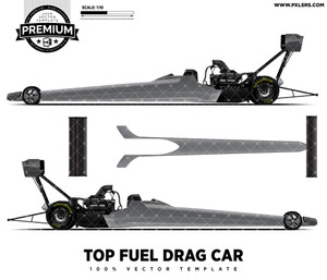 Top Fuel Drag Car 'Premium' Vector Template Top Fuel Drag Car 'Premium' Vector Template