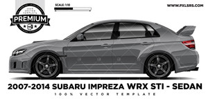 2007-2014 Subaru Impreza WRX STI 'Premium' Vector Template 2007-2014 Subaru Impreza WRX STI 'Premium' Vector Template
