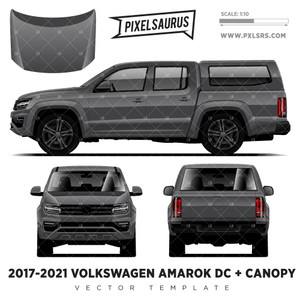 2017-2021 VW Amarok Double Cab + Canopy '100% Vector' Template