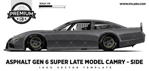 Asphalt Gen 6 Super Late model Camry - Side 'Premium' Vector Template Asphalt Gen 6 Super Late model Camry - Side 'Premium' Vector Template