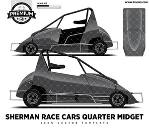 Sherman Race Cars Quarter Midget 'Premium' Vector Template Sherman Race Cars Quarter Midget 'Premium' Vector Template