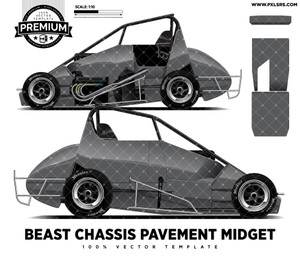 Beast Chassis Pavement Midget 'Premium' Vector Template Beast Chassis Pavement Midget 'Premium' Vector Template