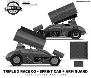 Triple X Race Co - Sprint Car + Arm Guard 'Premium' Vector Template Triple X Race Co - Sprint Car + Arm Guard 'Premium' Vector Template
