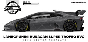Lamborghini Huracan Super Trofeo EVO 'Premium' Side Vector Template Lamborghini Huracan Super Trofeo EVO 'Premium' Side Vector Template