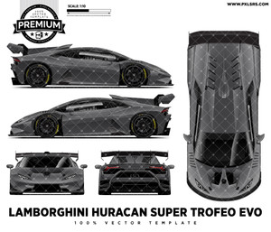 Lamborghini Huracan Super Trofeo EVO 'Premium' Full Vector Template Lamborghini Huracan Super Trofeo EVO 'Premium' Full Vector Template