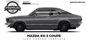 Mazda RX-3 Coupé 'Premium' Side Vector Template Mazda RX-3 Coupé 'Premium' Side Vector Template
