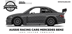 Aussie Racing Cars - Mercedes Benz Side 'Premium' Vector Template Aussie Racing Cars - Mercedes Benz Side 'Premium' Vector Template