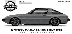 1978-1980 Mazda FB RX-7 (Series 3) 'Premium' Vector Template 1978-1980 Mazda FB RX-7 (Series 3) 'Premium' Vector Template