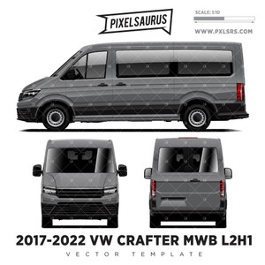 2017-2022 Volkswagen Crafter 35 MWB (L2H1) Vector Template 2017-2022 Volkswagen Crafter 35 MWB (L2H1) Vector Template