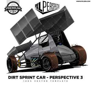 Dirt Track Sprint Car 3 'Premium Perspective' 100% Vector Template Dirt Track Sprint Car 3 'Premium Perspective' 100% Vector Template