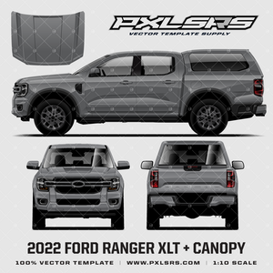 2022-2023 Ford Ranger XLT / SPORT + Canopy '100% Vector' Template 2022-2023 Ford Ranger XLT / SPORT + Canopy '100% Vector' Template