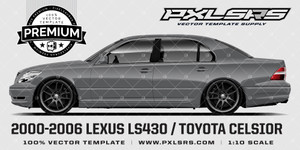 2000-2006 Lexus LS430 / Toyota Celsior 'Premium' Vector Template 2000-2006 Lexus LS430 / Toyota Celsior 'Premium' Vector Template
