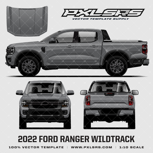 2022-2023 Ford Ranger Wildtrack - Double Cab '100% Vector' Template 2022-2023 Ford Ranger Wildtrack - Double Cab '100% Vector' Template