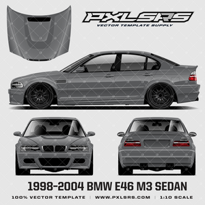 BMW E46 M3 Sedan vector Template BMW E46 M3 Sedan vector Template