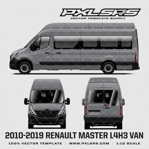 2010-2019 RENAULT MASTER SLWB RWD - L4H3 Vector Template 2010-2019 RENAULT MASTER SLWB RWD - L4H3 Vector Template